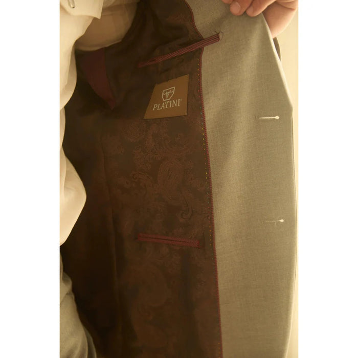 Men’s Platini Western-Style Grey Sport Suit with Elbow Patch Detail