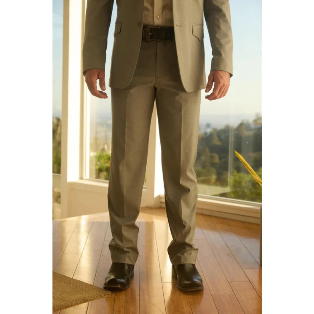 Men’s Platini Western-Style Grey Sport Suit with Elbow Patch Detail