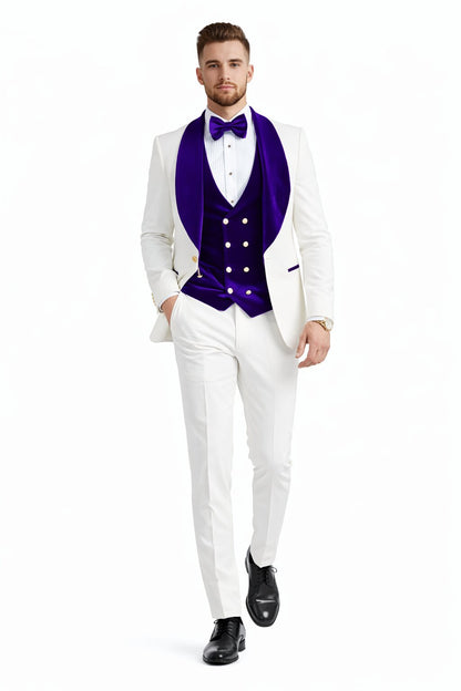 Purple Prom Suit - Purple Prom Outfit -White and Purple Prom  Tuxedo