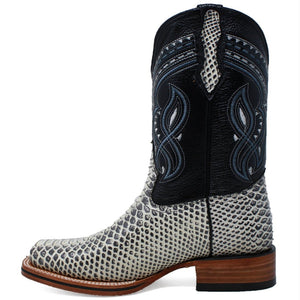 Men's Los Altos Python Skin Wide Square Toe Boots - Porto Brown