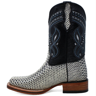 Men's Los Altos Python Skin Wide Square Toe Boots - Porto Brown 2   - from alligatorwarehouse.com