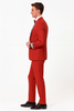 Men’s Red And White Lapel Three-Piece Tuxedo with Sequin Lapel and Matching Bow Tie - Chirstmas Suit 6   - from alligatorwarehouse.com