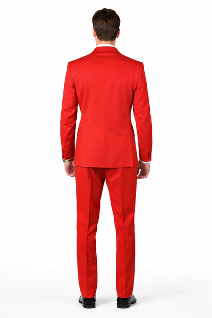 Classic Red Shawl Lapel Tuxedo for Men | 1-Button 4-Piece Suit