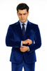 Men’s Royal Blue Velvet Peak Lapel Suit – 2-Piece Skinny Fit Formalwear by Tazzio 8   - from alligatorwarehouse.com