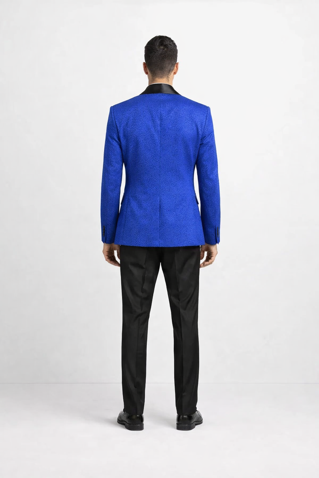 Men's Slim Fit Vested Paisley Royal Blue Tuxedo