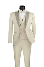 Mens Tan Tuxedo - Beige Suit "Flare" Ecru 1-Button Peak Tuxedo (4-Piece Set)