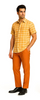 Mens Textured Plaid Walking Suit in Orange/Cream by Dreams by Zacchi – 2 Piece Leisure Outfit with Matching Shirt and Pants - $99 3   - from alligatorwarehouse.com