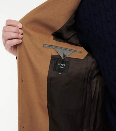 Men's Three Button Notch Lapel Wool-Cashmere Toffee Topcoat 4   - from alligatorwarehouse.com