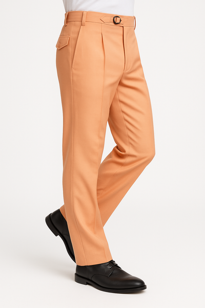 Tiglio Luxe Creamsicle Semi-Wide Leg Wool Marbella Dress Pants TL4013 3   - from alligatorwarehouse.com