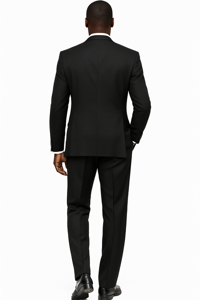 Mens Tiglio Rosso Suit - Wide Leg Baggy Pants - 100% Wool  Black Three-Piece Suit with Double-Breasted Vest and Peak Lapel 2   - from alligatorwarehouse.com