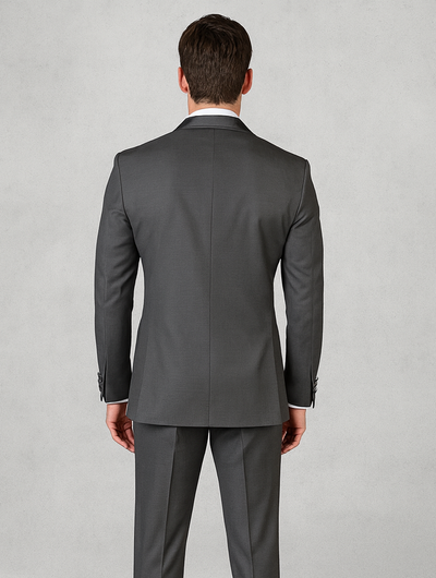 Mens Charcoal Tuxedo – Satin Shawl Lapel 3-Piece Suit for Weddings 7   - from alligatorwarehouse.com