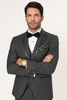 Mens Charcoal Tuxedo – Satin Shawl Lapel 3-Piece Suit for Weddings 5   - from alligatorwarehouse.com