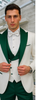 White Paisley & Hunter Green Tuxedo for Men – Vested Wool Suit with Peak Lapel 7   - from alligatorwarehouse.com