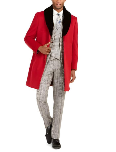 Men's Two Front Slash Pockets Fully Lined Faux-Fur Trim Overcoat 1   - from alligatorwarehouse.com