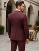 Mens Vested Gangster Pinstripe 1920's Suit in Burgundy