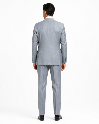 Mens Vested Gatsby Suit Pinstripe Grey Regular Fit Venetian