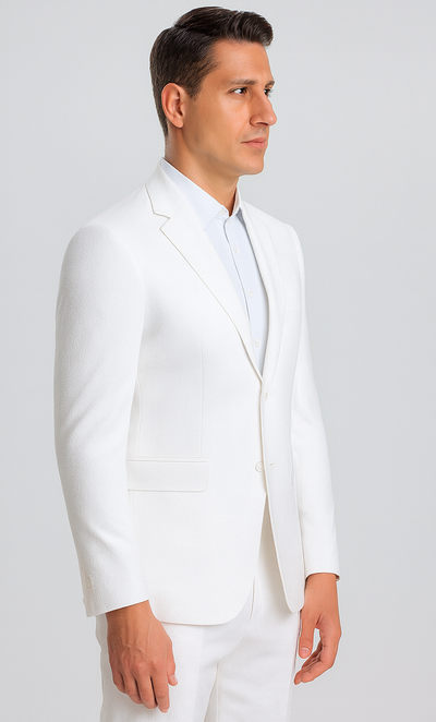 Mens Vested Summer Seersucker Suit in White Pinstripe 6 FM-9081  - from alligatorwarehouse.com