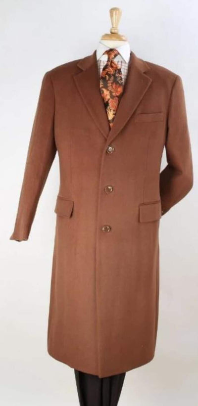 Men's Vicuna - Light Brown Coat - 100% Wool Vicuna - Light Brown Overcoat - Mens Topcoat 1   - from alligatorwarehouse.com