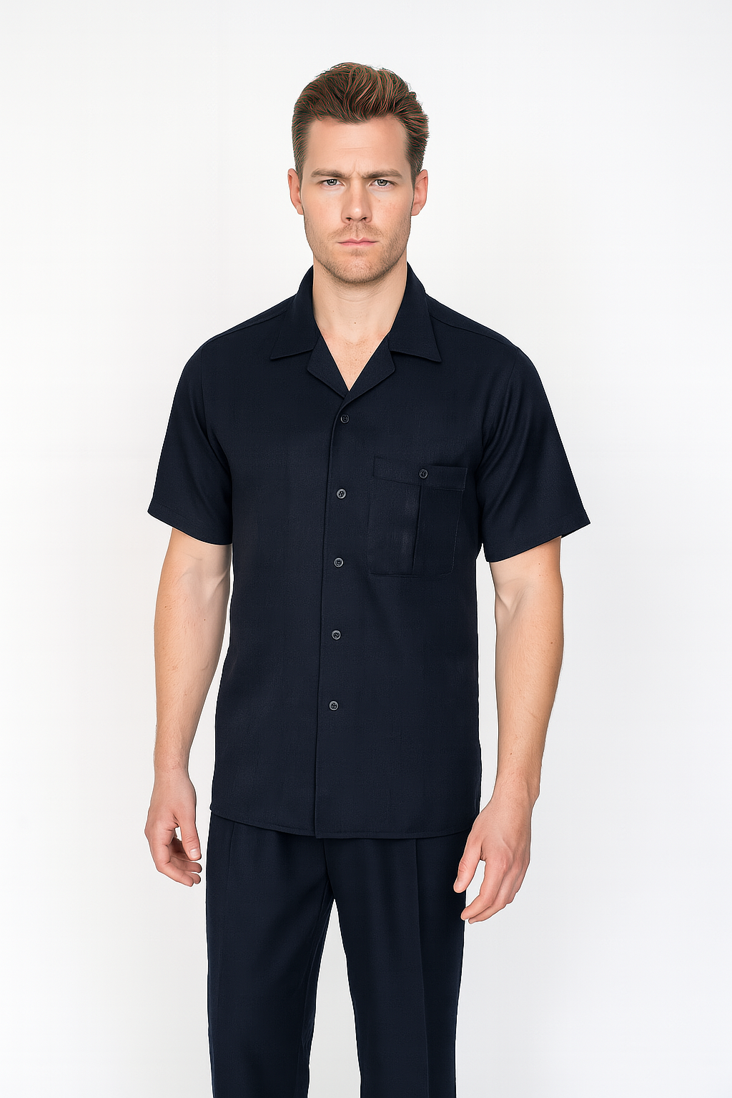Mens Walking Suit in Color Black leisure suit causal Matching Shirt and Pants $99 1   - from alligatorwarehouse.com