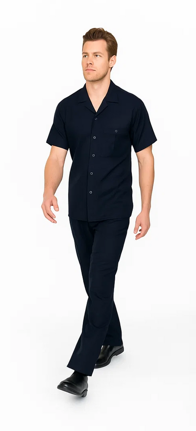 Mens Walking Suit in Color Black leisure suit causal Matching Shirt and Pants $99 8   - from alligatorwarehouse.com