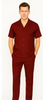 Mens Walking Suit in Color Burgundy leisure suit causal Matching Shirt and Pants $99 5   - from alligatorwarehouse.com