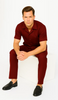 Mens Walking Suit in Color Burgundy leisure suit causal Matching Shirt and Pants $99 6   - from alligatorwarehouse.com