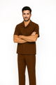 Mens Walking Suit in Color cognac  leisure suit causal Matching Shirt and Pants $99