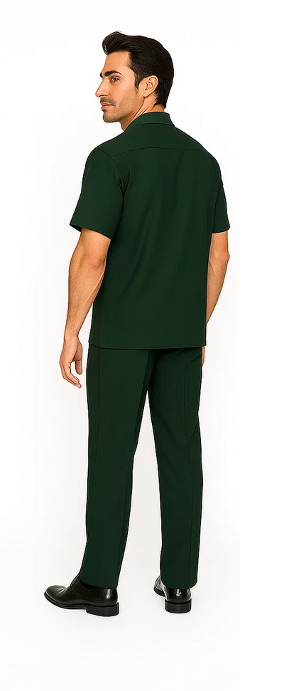 Mens Walking Suit in Color hunter green  leisure suit causal Matching Shirt and Pants $99 4   - from alligatorwarehouse.com