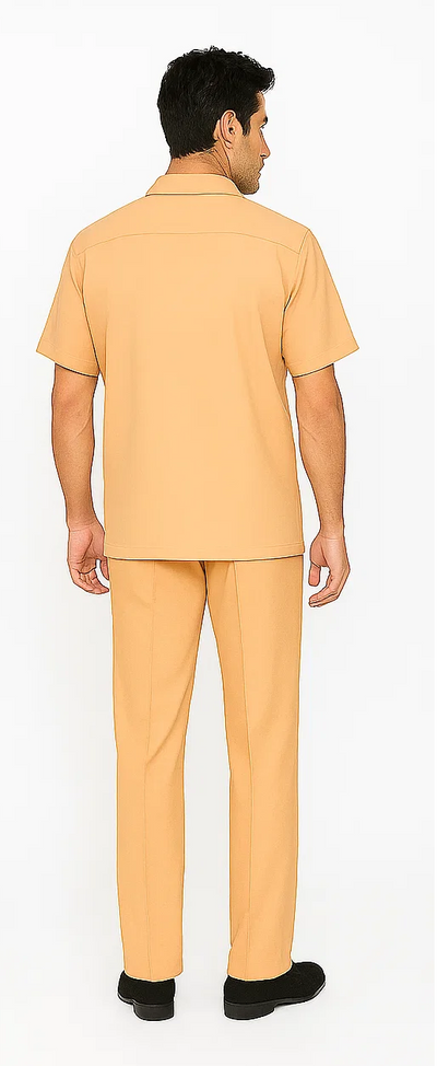 Mens Walking Suit in Color melon leisure suit causal Matching Shirt and Pants $99 4   - from alligatorwarehouse.com