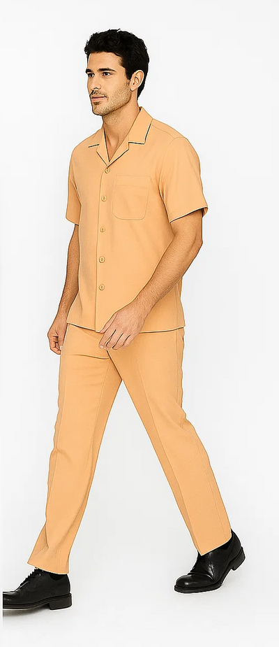 Mens Walking Suit in Color melon leisure suit causal Matching Shirt and Pants $99 8   - from alligatorwarehouse.com