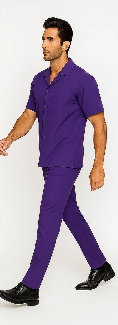 Mens Walking Suit in Color purple leisure suit causal Matching Shirt and Pants $99 8   - from alligatorwarehouse.com