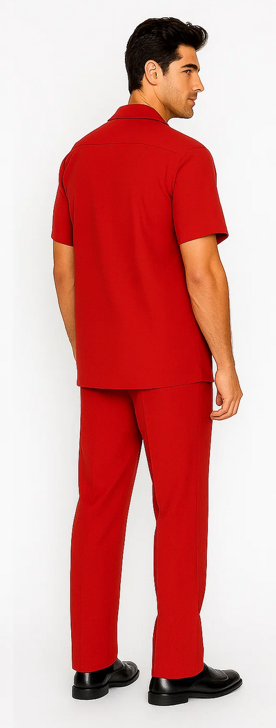Mens Walking Suit in Color red leisure suit causal Matching Shirt and Pants $99 4   - from alligatorwarehouse.com