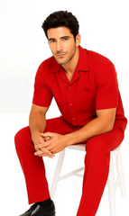Mens Walking Suit in Color red leisure suit causal Matching Shirt and Pants $99