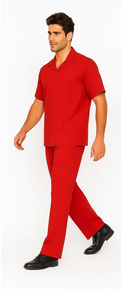 Mens Walking Suit in Color red leisure suit causal Matching Shirt and Pants $99 8   - from alligatorwarehouse.com