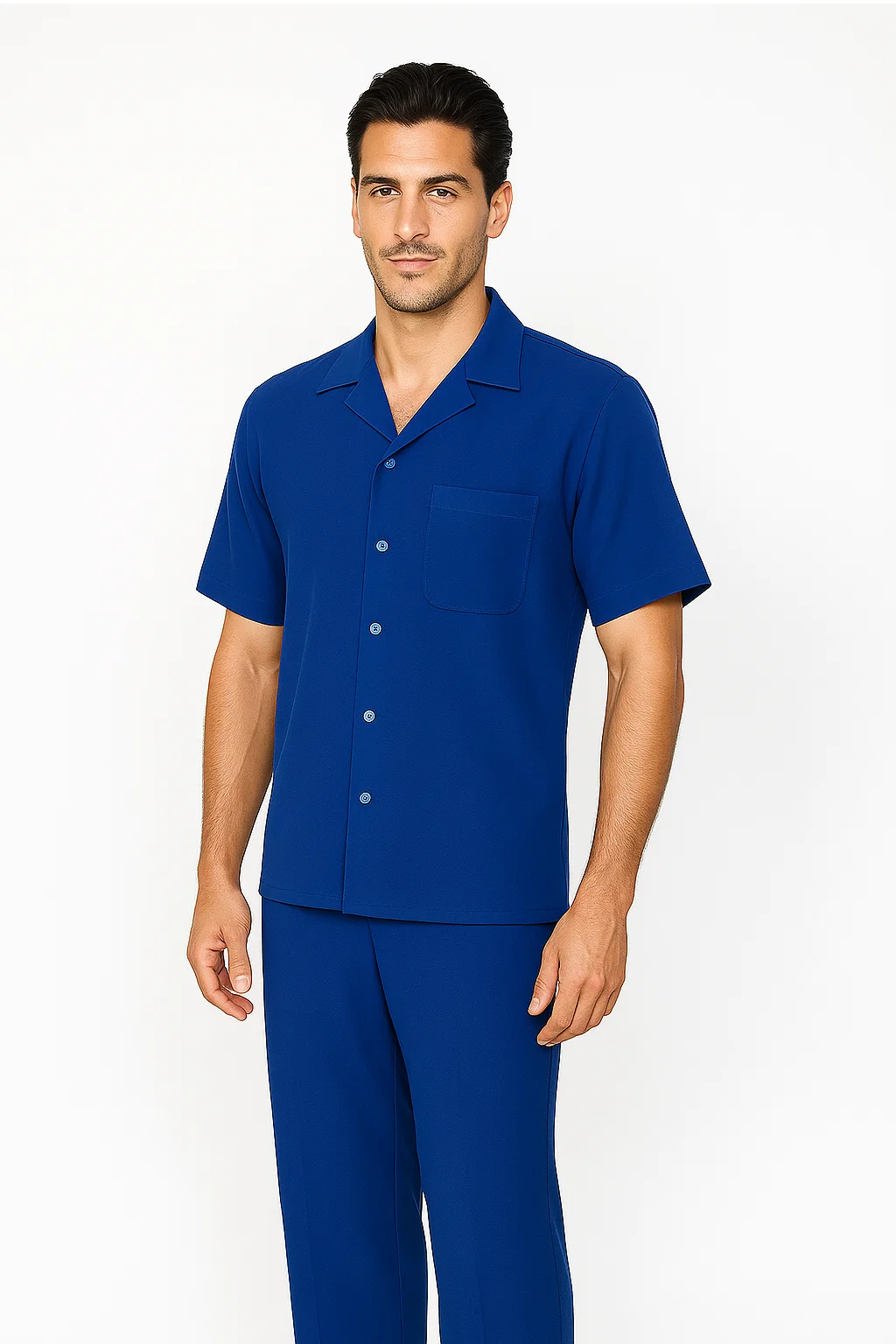 Mens Walking Suit in Color royal blue leisure suit causal Matching Shirt and Pants $99
