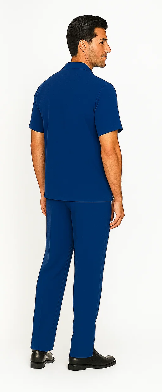 Mens Walking Suit in Color royal blue leisure suit causal Matching Shirt and Pants $99
