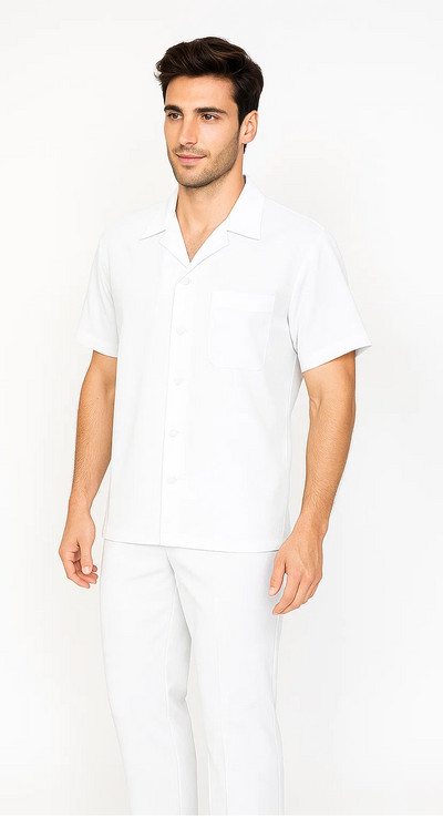 Mens Walking Suit in Color White Leisure Suit Casual Matching Shirt and Pants $99 1   - from alligatorwarehouse.com