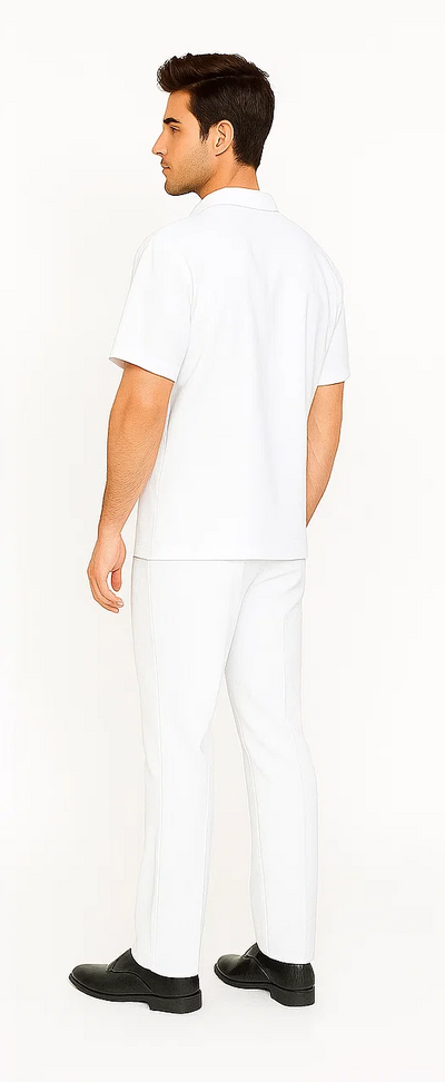 Mens Walking Suit in Color White Leisure Suit Casual Matching Shirt and Pants $99 4   - from alligatorwarehouse.com