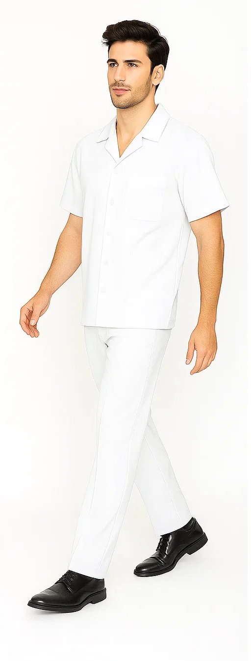 Mens Walking Suit in Color White Leisure Suit Casual Matching Shirt and Pants $99 8   - from alligatorwarehouse.com