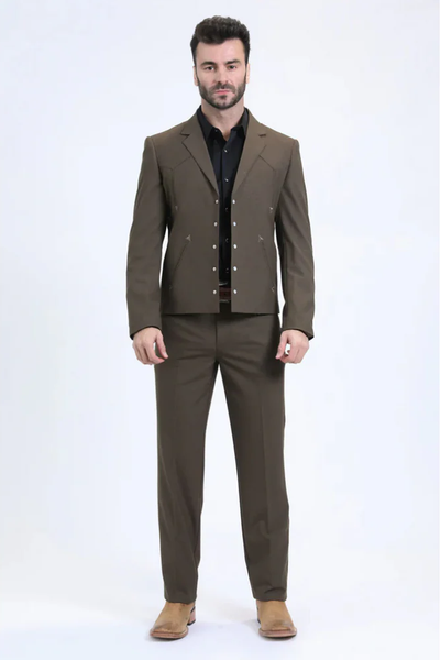 Men's Western Sport Suit - Brown 1   - from alligatorwarehouse.com