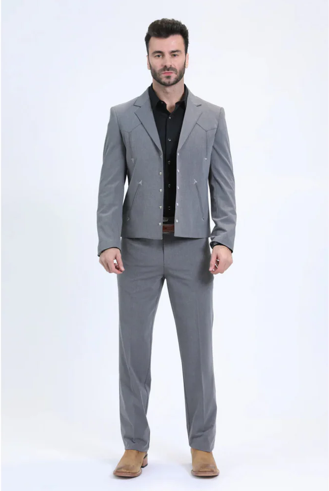 Men's Western Sport Suit - Grey