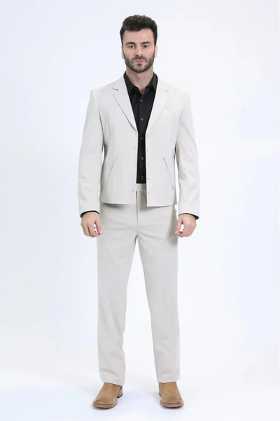 Men's Western Sport Suit - White 1   - from alligatorwarehouse.com
