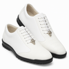 Los Altos White Ostrich Leg Lace Up Sneakers 9   - from alligatorwarehouse.com