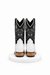 Mens White Diamond Boot White Boots Ostrich Print Square Toe
