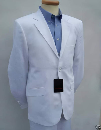Linen Suit - Mens Summer Suits White Color - Beach Wedding Suit 1 5W-0250  - from alligatorwarehouse.com