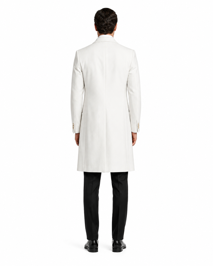 Mens White Velvet Victorian Tailcoat Tuxedo – Three Quarter Length Cutaway Stage And Wedding Jacket