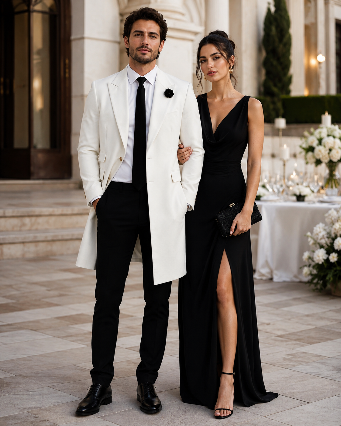 Mens White Velvet Victorian Tailcoat Tuxedo – Three Quarter Length Cutaway Stage And Wedding Jacket