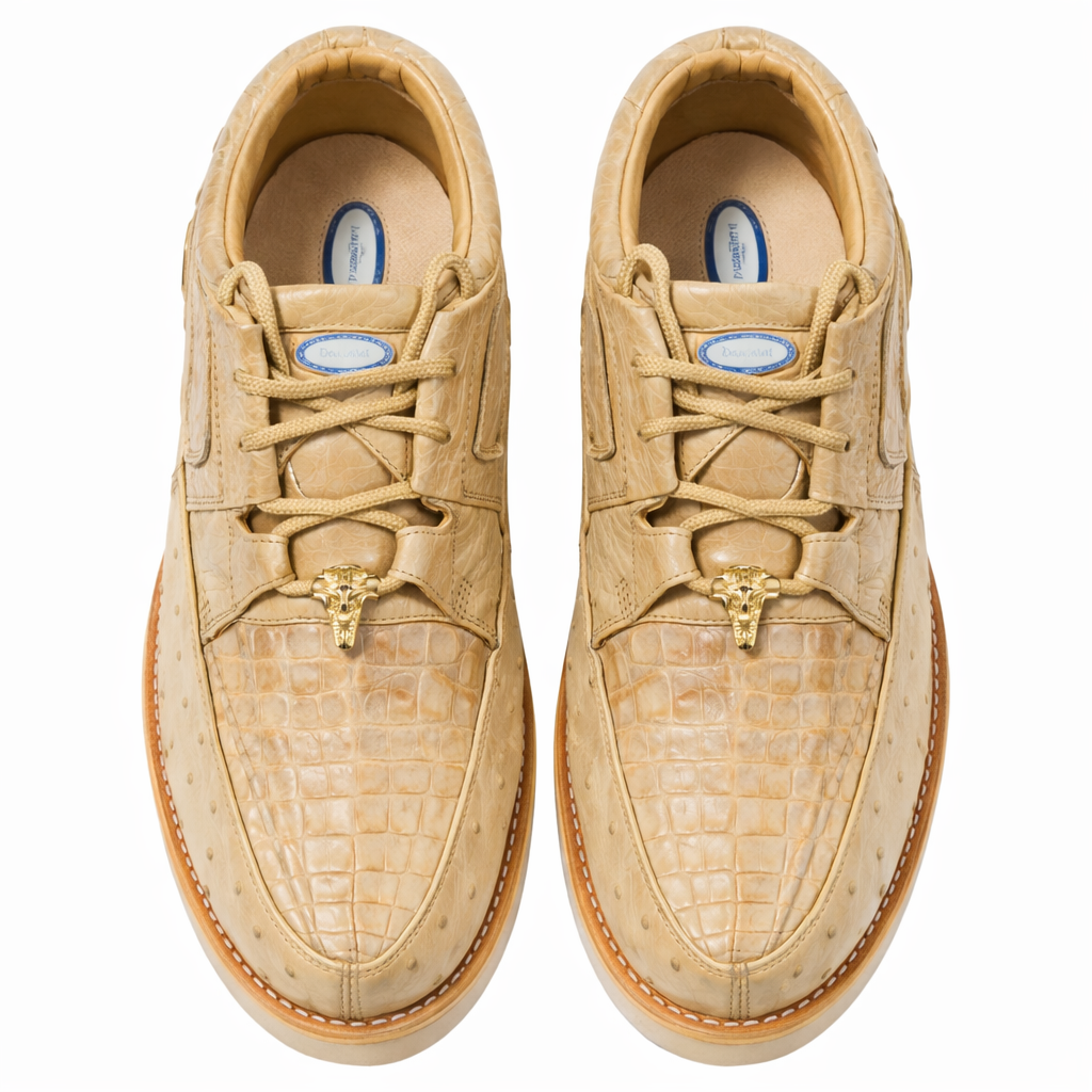 Men's Wild West Boots Caiman and Ostrich Skin Shoe 2ZA050211