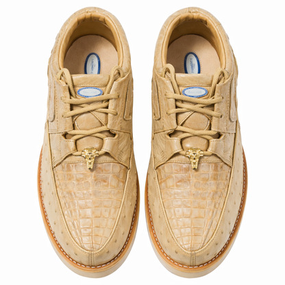 Men's Wild West Boots Caiman and Ostrich Skin Shoe 2ZA050211