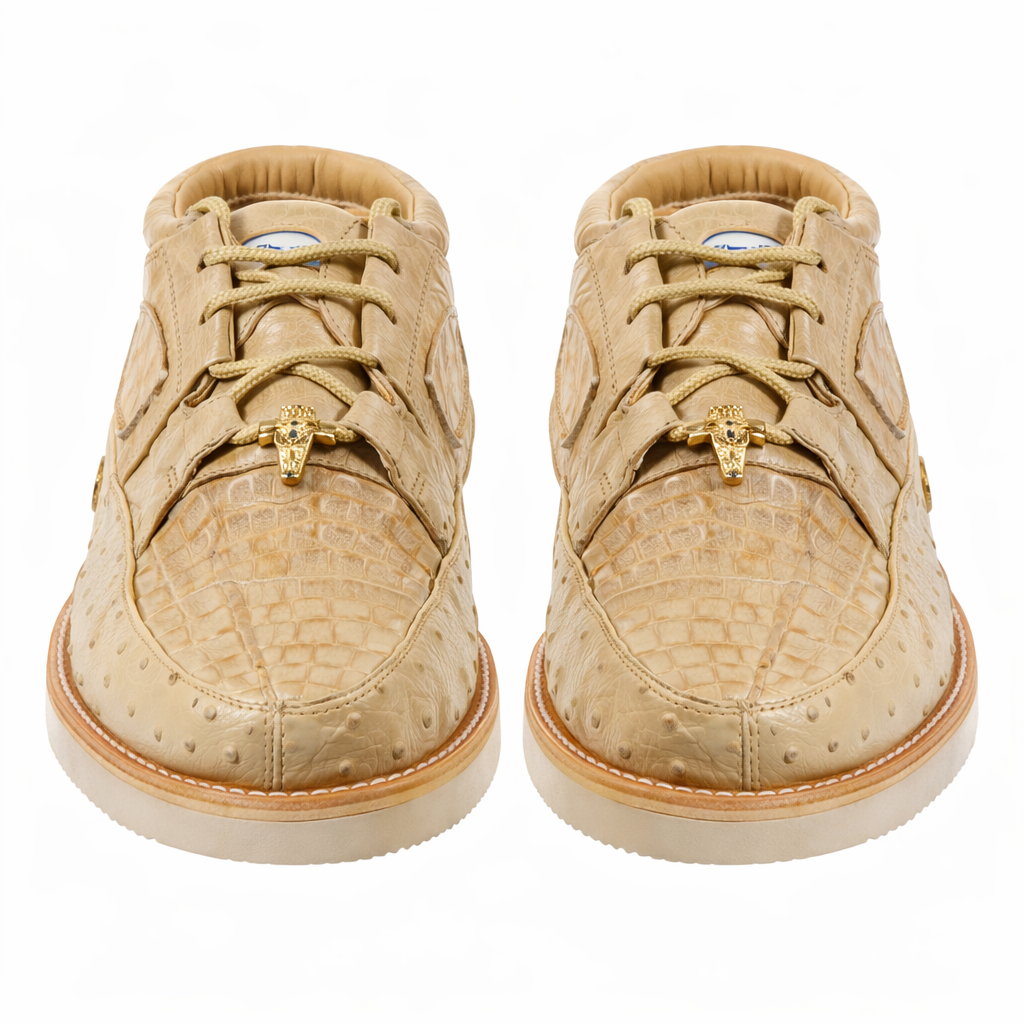 Men's Wild West Boots Caiman and Ostrich Skin Shoe 2ZA050211